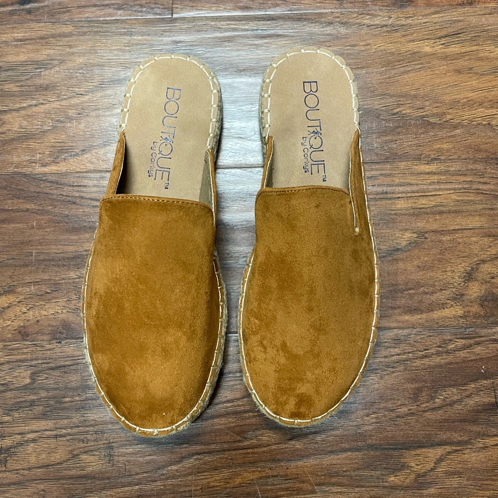 Boutique by Corky espadrille mules, size 8 new in box. Never worn